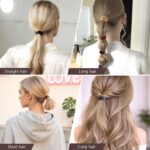 A pile of 100 brown seamless elastic hair ties, soft and stretchy, ideal for women and girls with all hair types.