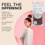 An 8-pack of invisibobble Original spiral hair ties, four in crystal clear and four in pretzel brown, displayed.