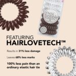 An 8-pack of invisibobble Original spiral hair ties, four in crystal clear and four in pretzel brown, displayed.