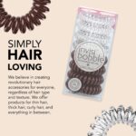 An 8-pack of invisibobble Original spiral hair ties, four in crystal clear and four in pretzel brown, displayed.